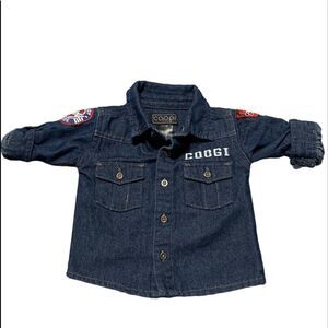 Coogi Denim and Patches Button Down Sz 6-9Mos